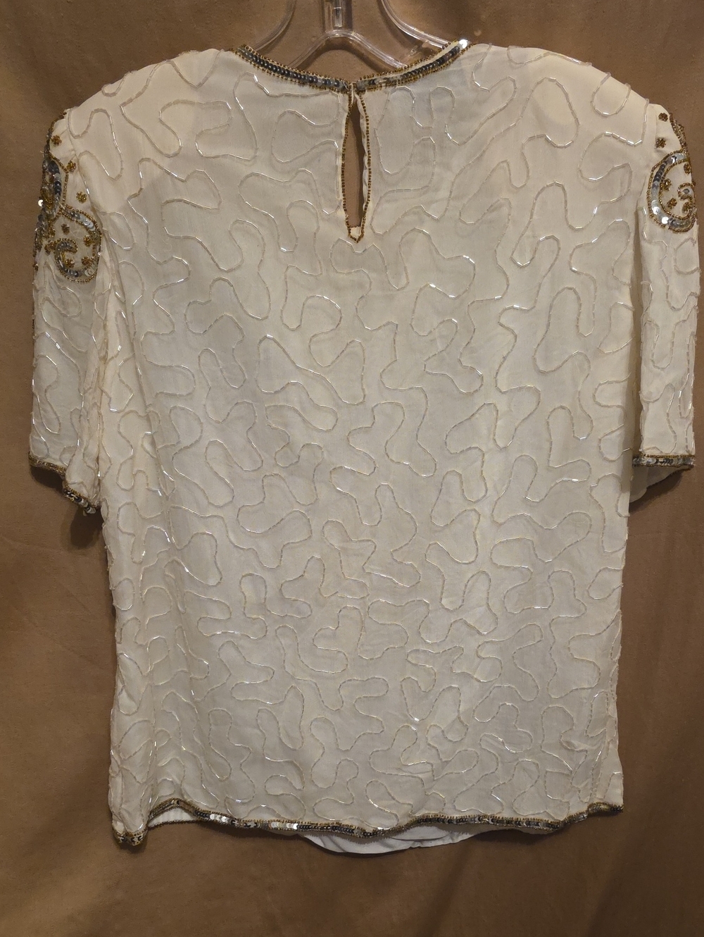 Ladies' Cream Beaded Two-Piece Set XL - Picture 5 of 9